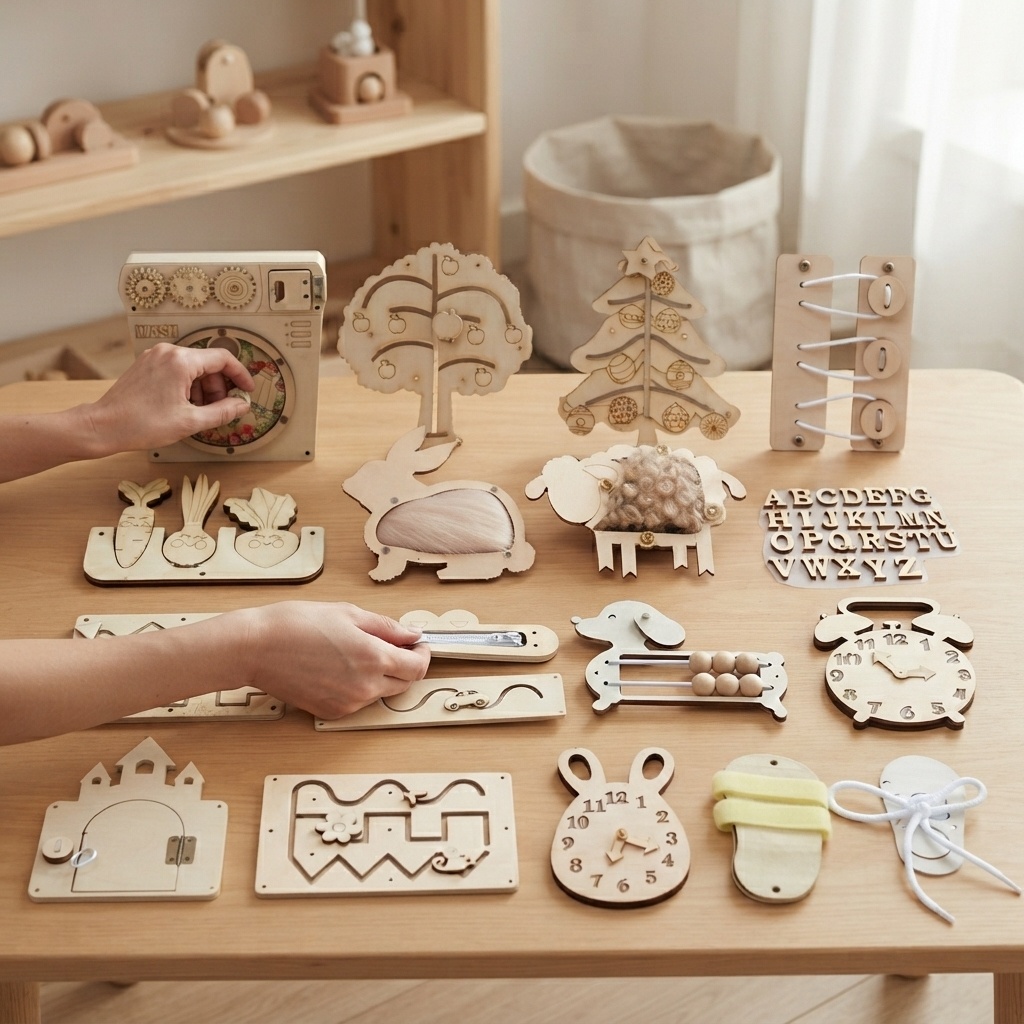 Kids Education Usa - Sıcak Satışta Montessori Ahşap Bulmaca DIY