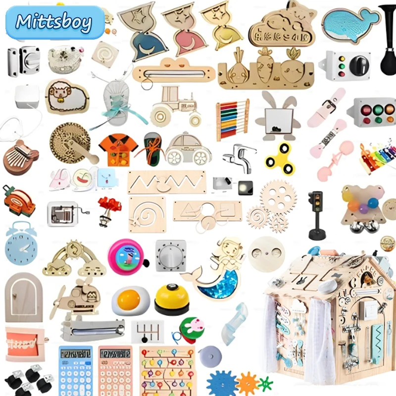 Kids Education Usa - Montessori meşgul kurulu DIY ahşap aksesuarları