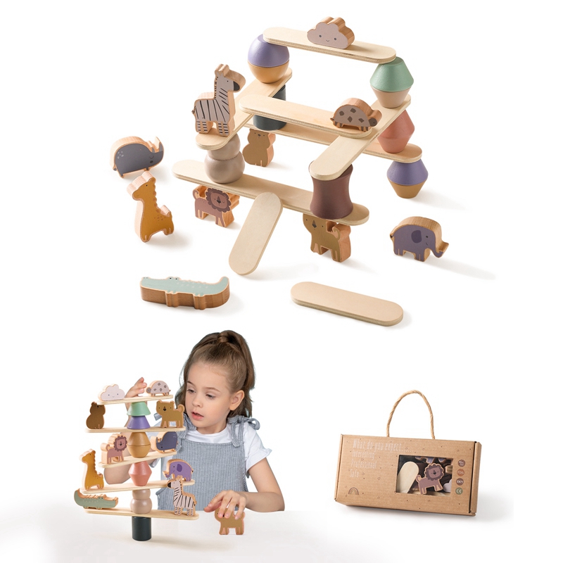 Kids Education Usa - Çocuk Montessori oyuncak bebek ahşap hayvan