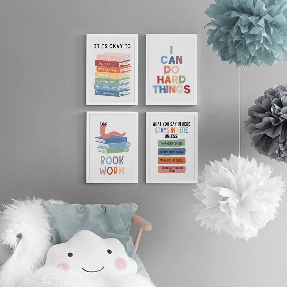 Kids Education Quote - İngilizce Eğitim Sözleri Motivasyon Sınıf Posterleri