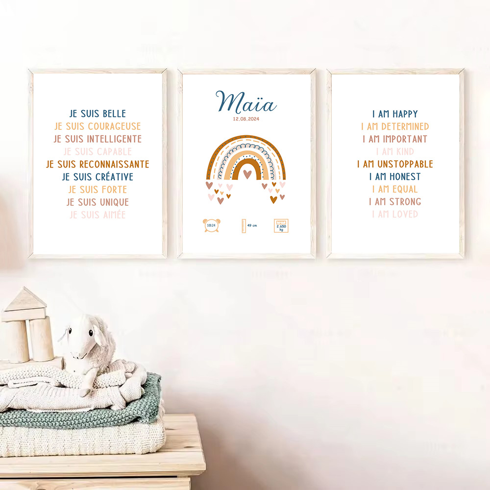 Kids Education Quote - Özel bebek adı doğum posteri eğitim