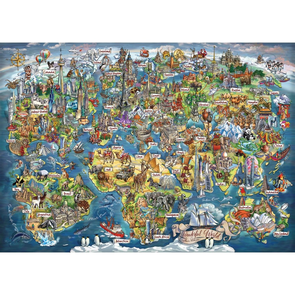 500/1000/1200/2000 Parçalı Yet - Puzzle Map World incelemesi ve fiyatı