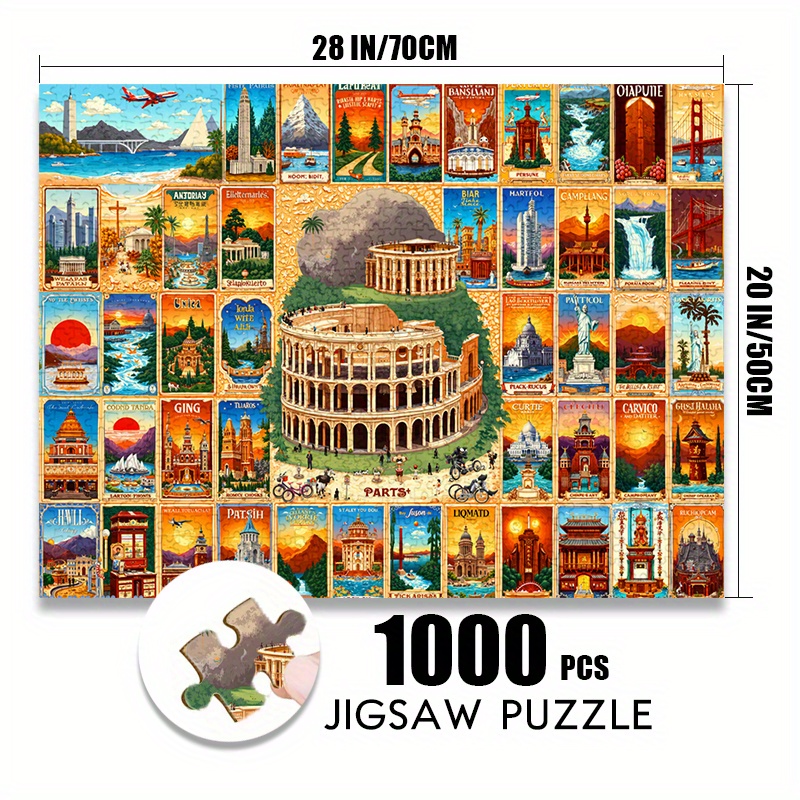 500/1000 adet Kağıt Yapboz Vin - Puzzle Map World incelemesi ve fiyatı