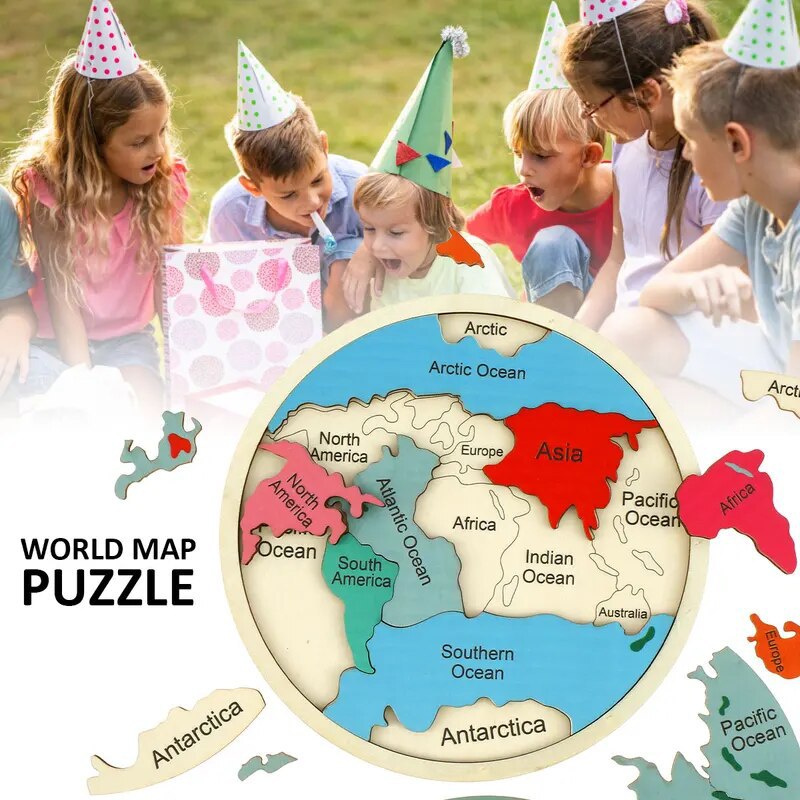 Ahşap Renkli Dünya Haritası Bu - Puzzle Map World incelemesi ve fiyatı