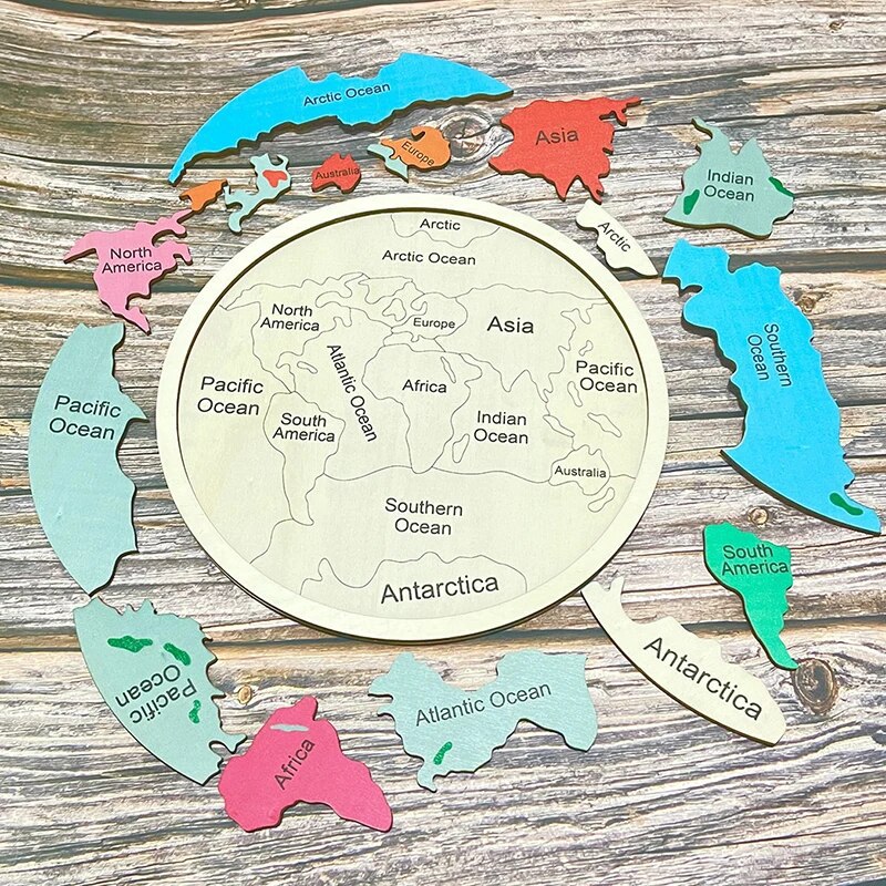 Ahşap Renkli Dünya Haritası Bu - Puzzle Map World incelemesi ve fiyatı
