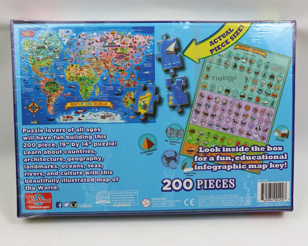 200 adet ahşap yapbozlar monta - Puzzle Map World incelemesi ve fiyatı
