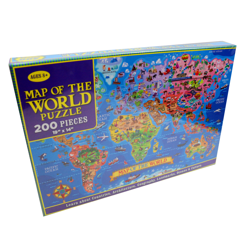 200 adet ahşap yapbozlar monta - Puzzle Map World incelemesi ve fiyatı
