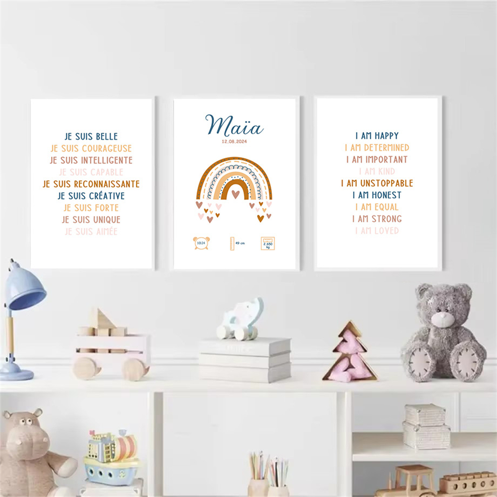 Özel bebek adı doğum posteri e - Kids Education Quote incelemesi ve fiyatı