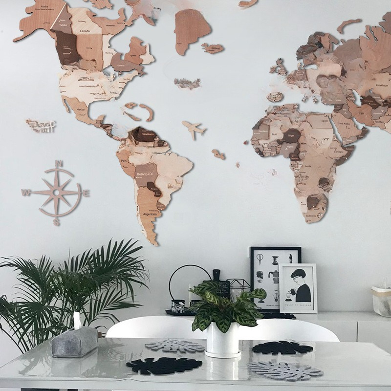 Masif ahşap dünya haritası bul - Puzzle Map World incelemesi ve fiyatı