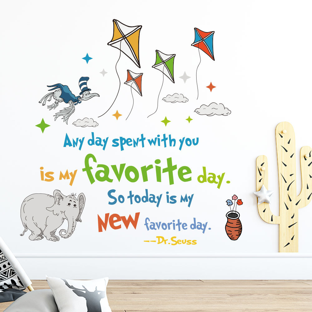 Renkli Dr. Seuss İlham tırnak  - Kids Education Quote incelemesi ve fiyatı